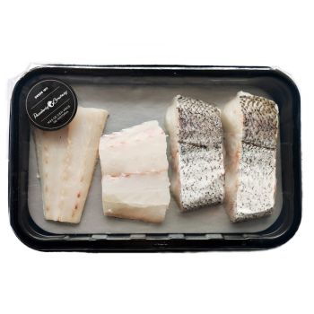 Bandeja de merluza de pincho en lomos con piel (350 gr)